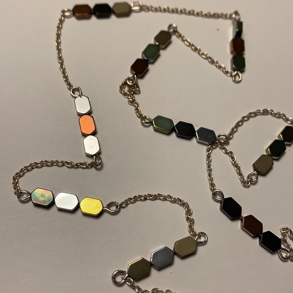 Multi-tone stationary silver necklace - Picture 2 of 8